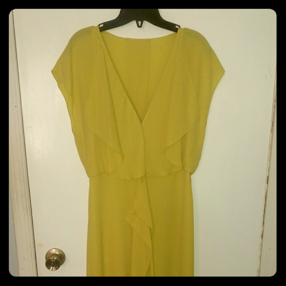 New BCBG Green/yellow dress